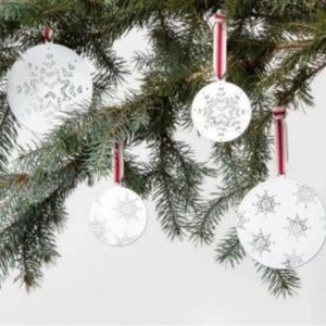 LAST Sets 12pcs Hearth & Hand Round Metal Snowflake Ornaments DISCONTINUED